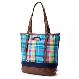 RARE COLOR Chaps Plaid Tote Bag